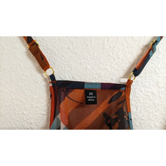 Women's Cabi # 3773 Lattice Top Plaid Floral Layered Blouse Top 2-Piece Medium - Picture 7 of 16